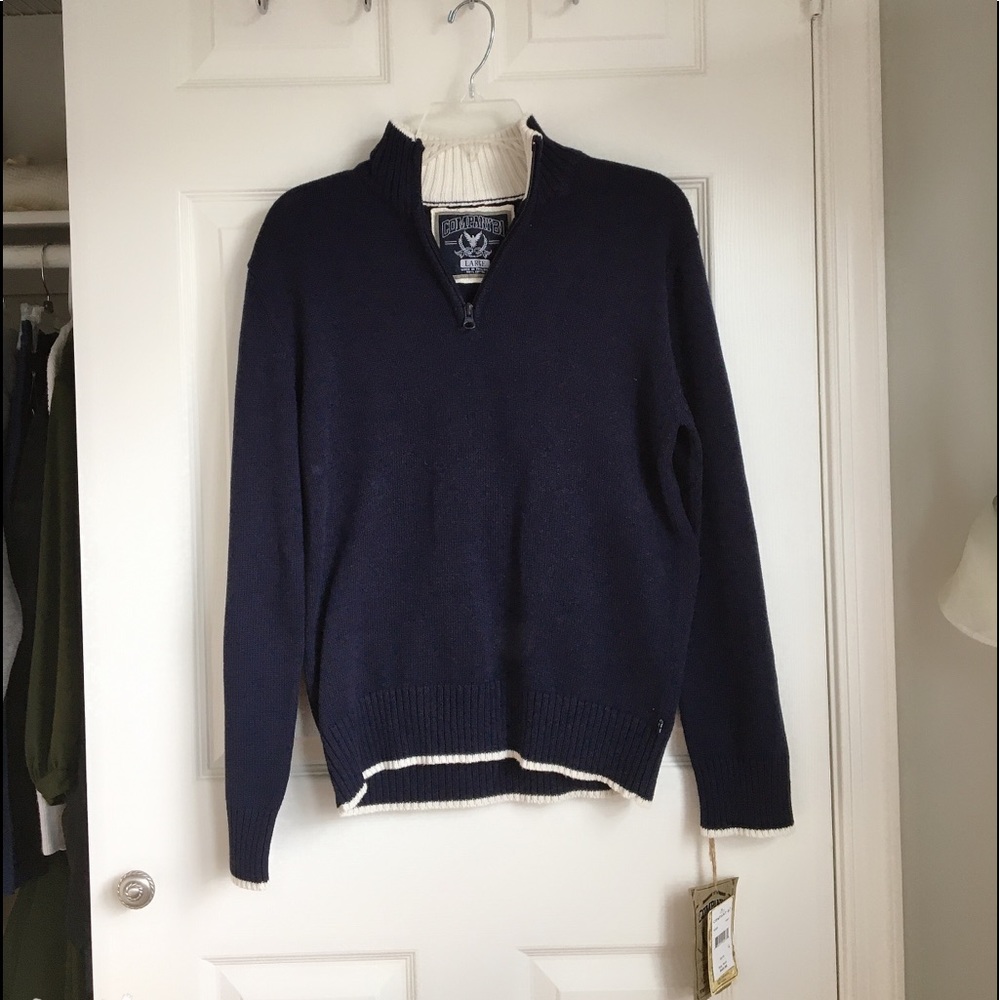 NWT Vintage Company 81 navy blue boys quarterzip